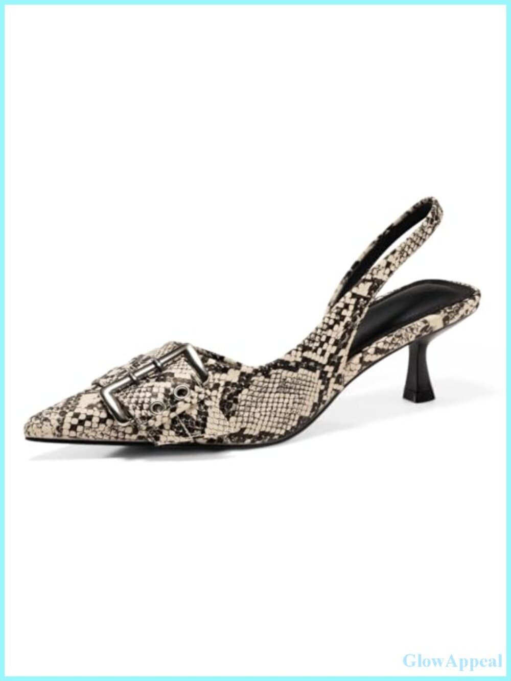 Womens Slingback Kitten Low Heels Closed Pointed Toe Pumps D’Orsay Buckle